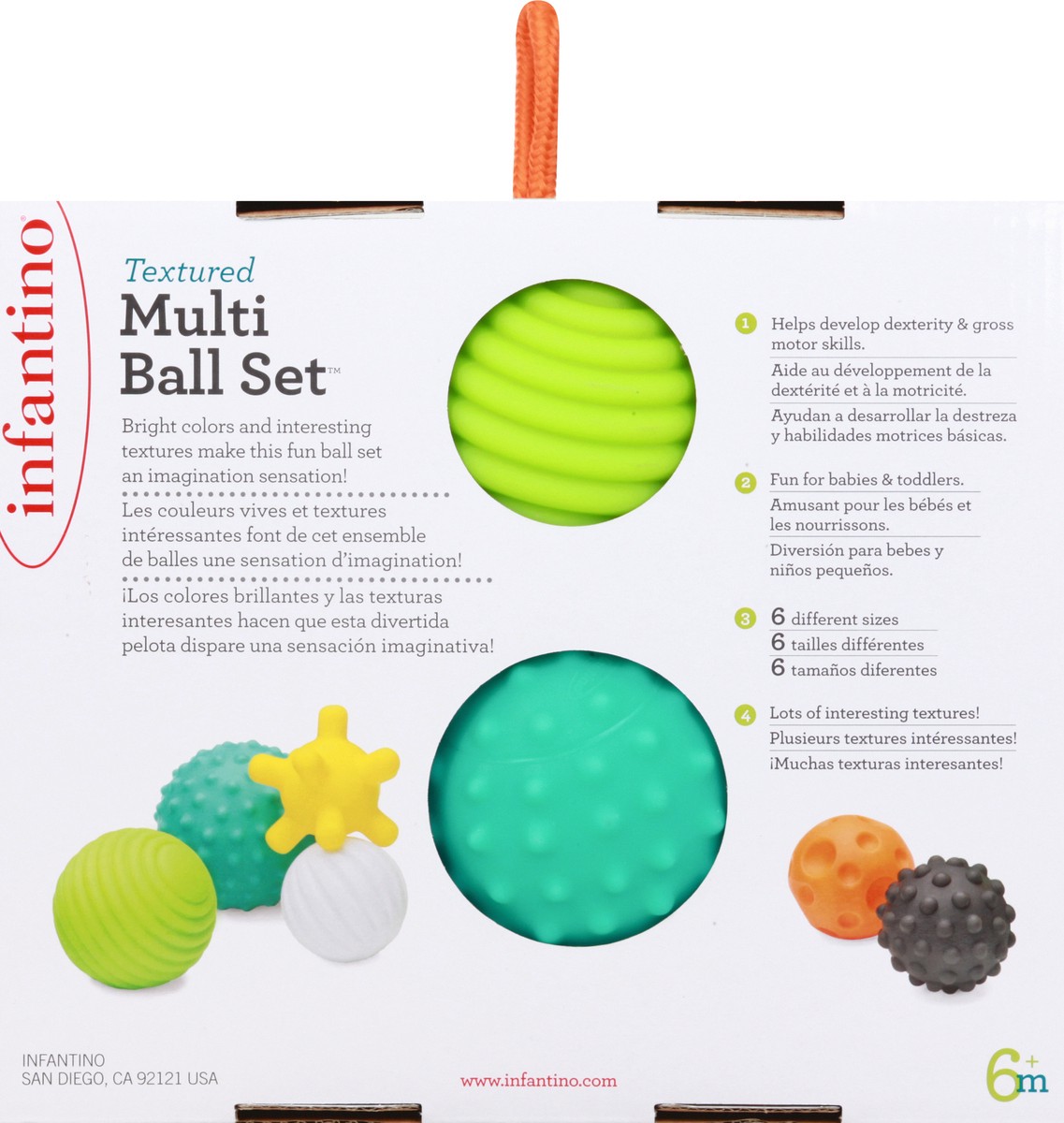 slide 6 of 9, Infantino 6+ Months Textured Multi Ball Set 6 ea, 6 ct