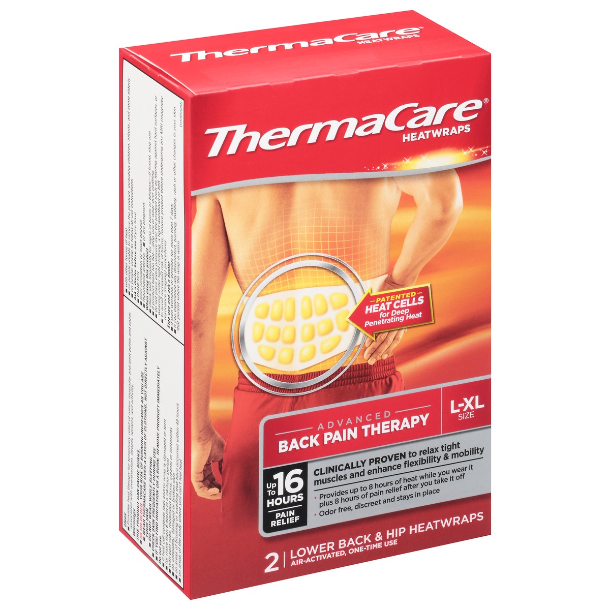 slide 5 of 9, ThermaCare Unisex Advanced Back Pain Therapy Heatwraps L-XL Size 2 ea, 2 ct