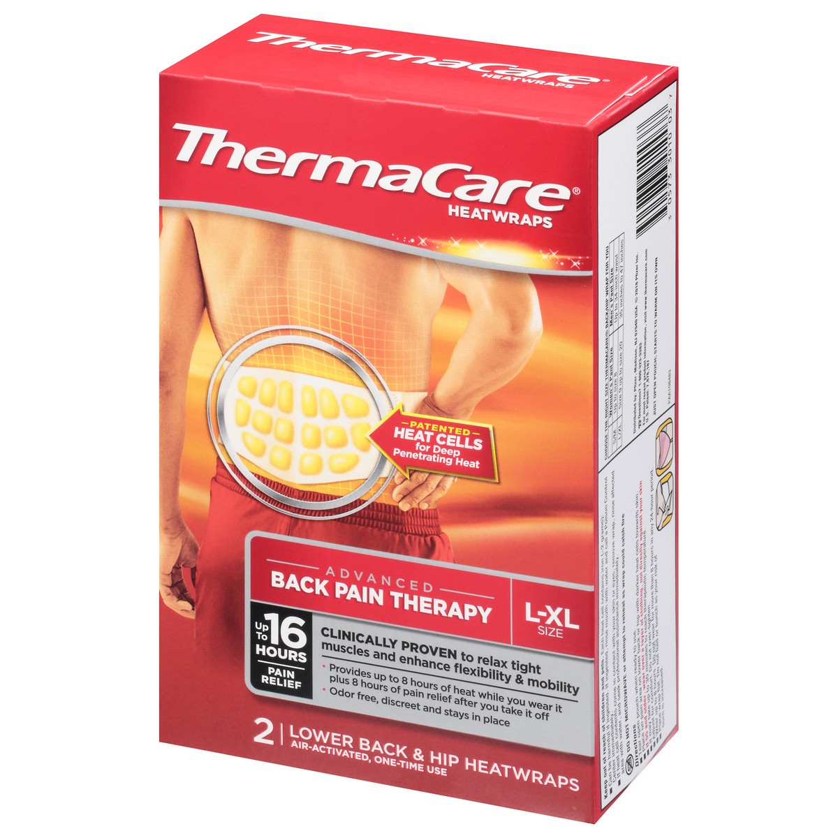 slide 4 of 9, ThermaCare Unisex Advanced Back Pain Therapy Heatwraps L-XL Size 2 ea, 2 ct