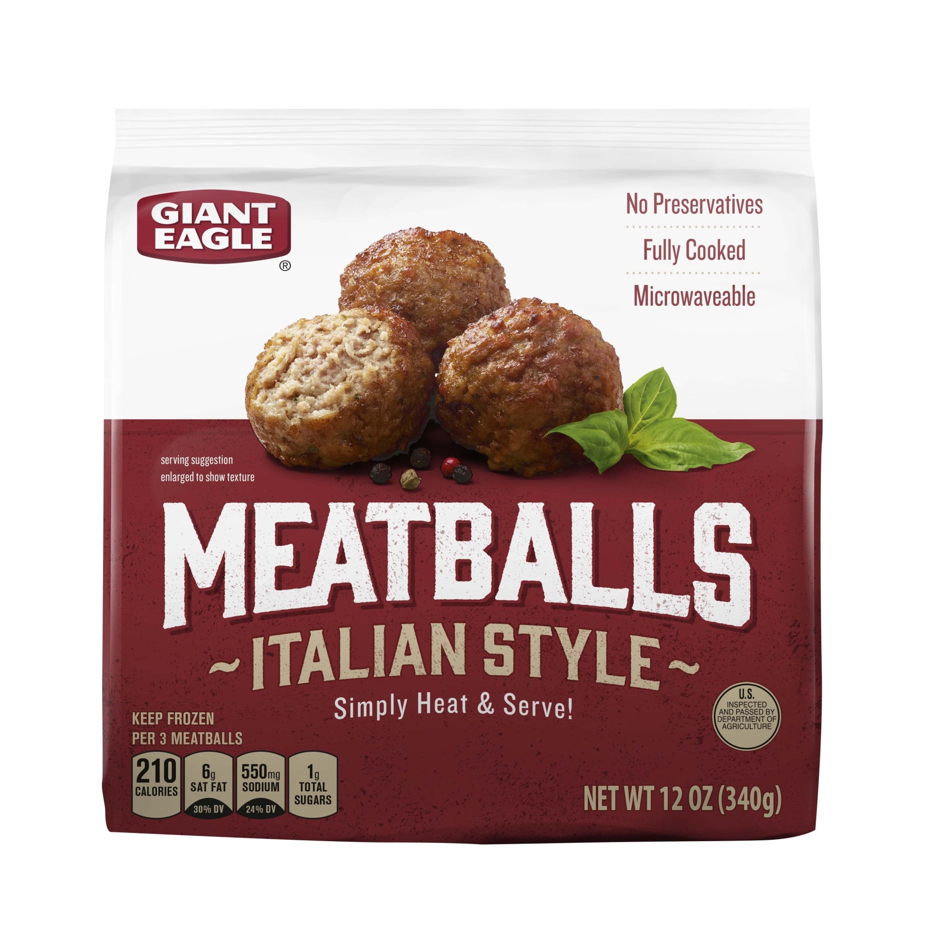 Giant Eagle Pork Meatballs, Italian Style 16 oz Shipt