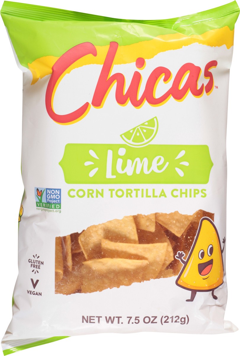 slide 8 of 9, Chicas Lime Corn Tortilla Chips, 7.5 oz
