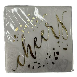 Meijer Beverage Napkin Foil Cheers 24 Ct