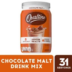Ovaltine Chocolate Malt Powdered Drink Mix for Hot and Cold Milk Canister