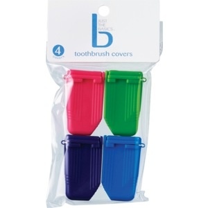slide 1 of 1, Just the Basics Toothbrush Covers, 4 ct