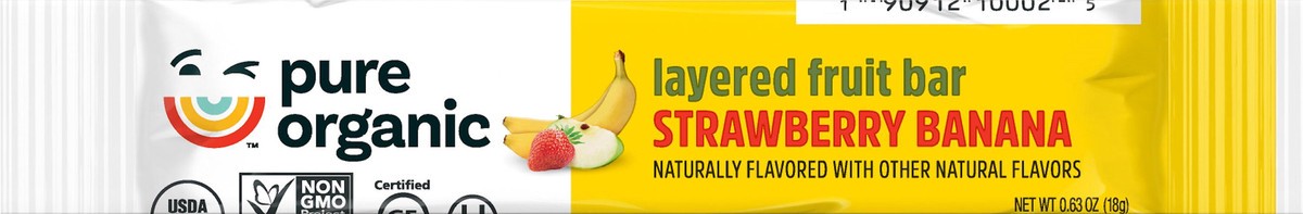 slide 2 of 7, Pure Organic Layered Fruit Bars, Strawberry Banana, 0.63 oz, .63 oz