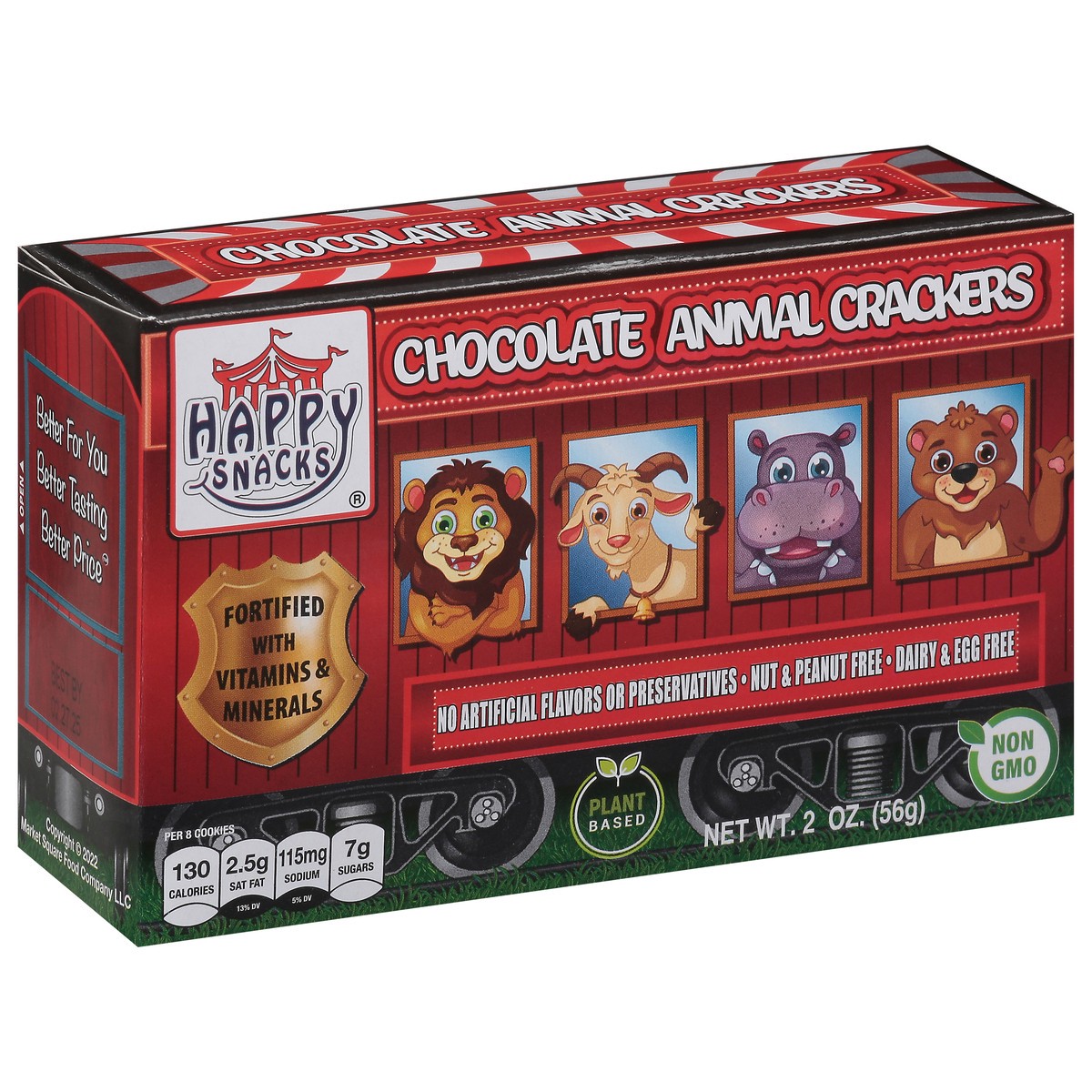 slide 2 of 13, Happy Snacks Chocolate Animal Crackers 2 oz, 2 oz