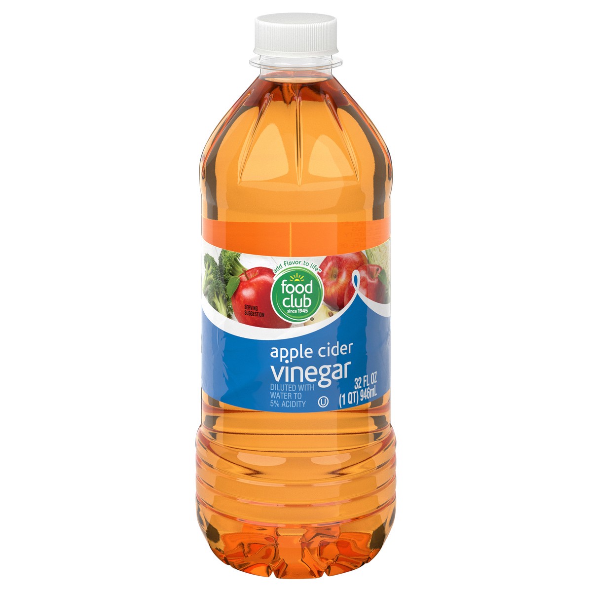 slide 1 of 8, Food Club Apple Cider Vinegar 32 fl oz, 32 fl oz