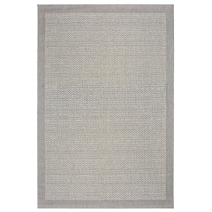 slide 1 of 1, Destination Summer Miami Check Border Indoor/Outdoor Area Rug - Grey, 5 ft x 7 ft