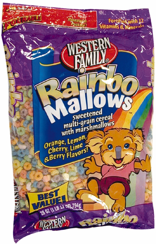 slide 1 of 1, Western Family Rainbow Mallows Cereal Bag, 28 oz