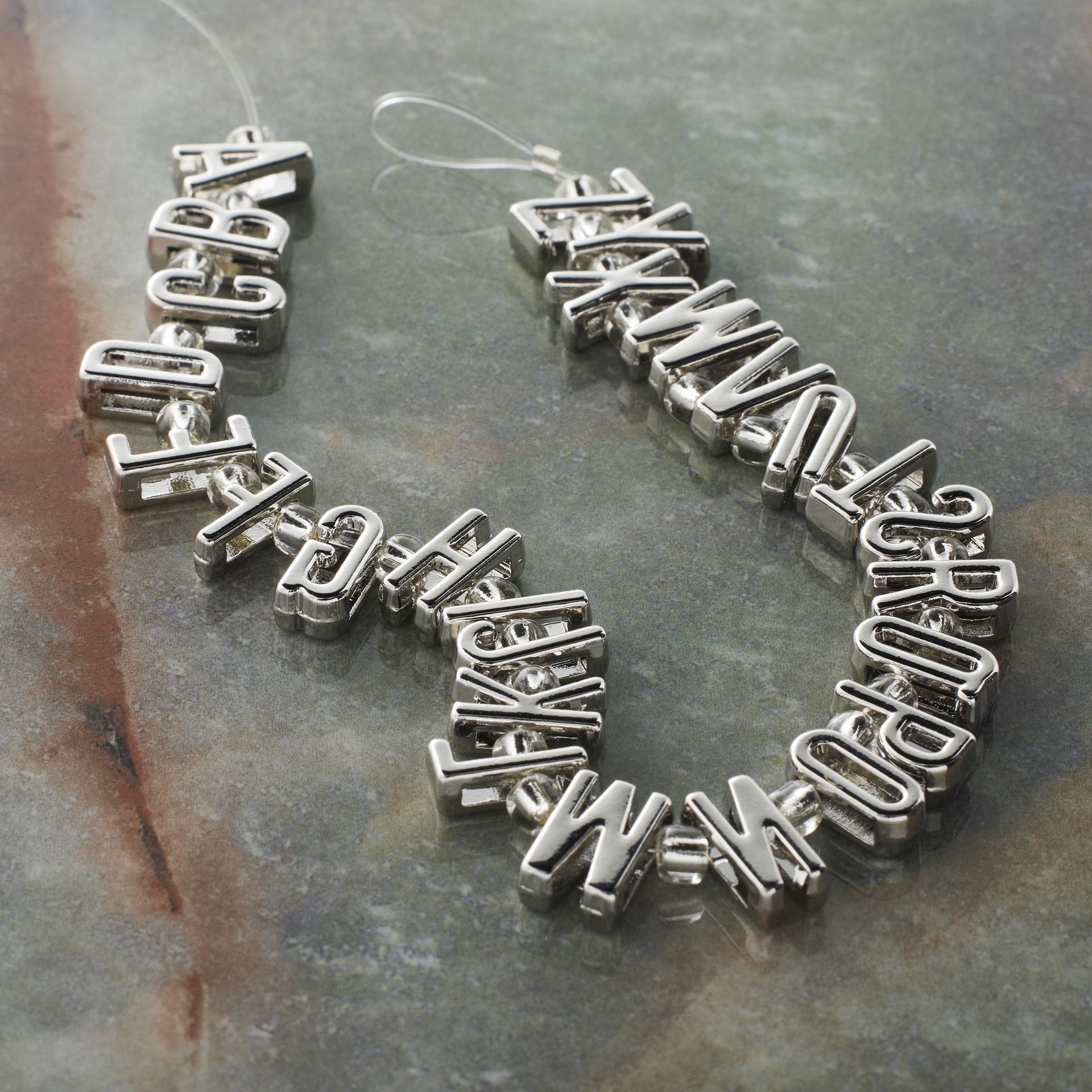 slide 3 of 4, Rhodium Alphabet Metal Beads By Bead Landing, 1.6mm-7.8mm