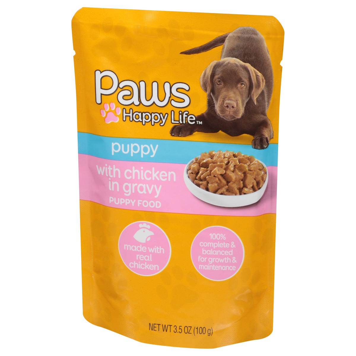 slide 13 of 17, Paws Happy Life Puppy Food with Chicken in Gravy 3.5 oz, 3.5 oz