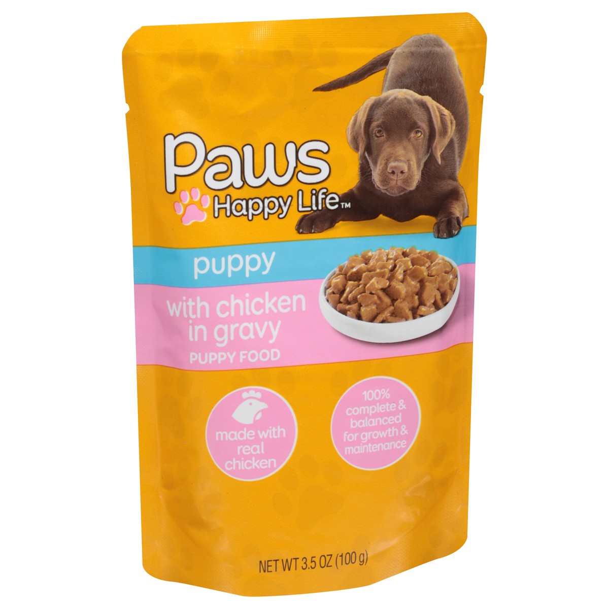 slide 15 of 17, Paws Happy Life Puppy Food with Chicken in Gravy 3.5 oz, 3.5 oz