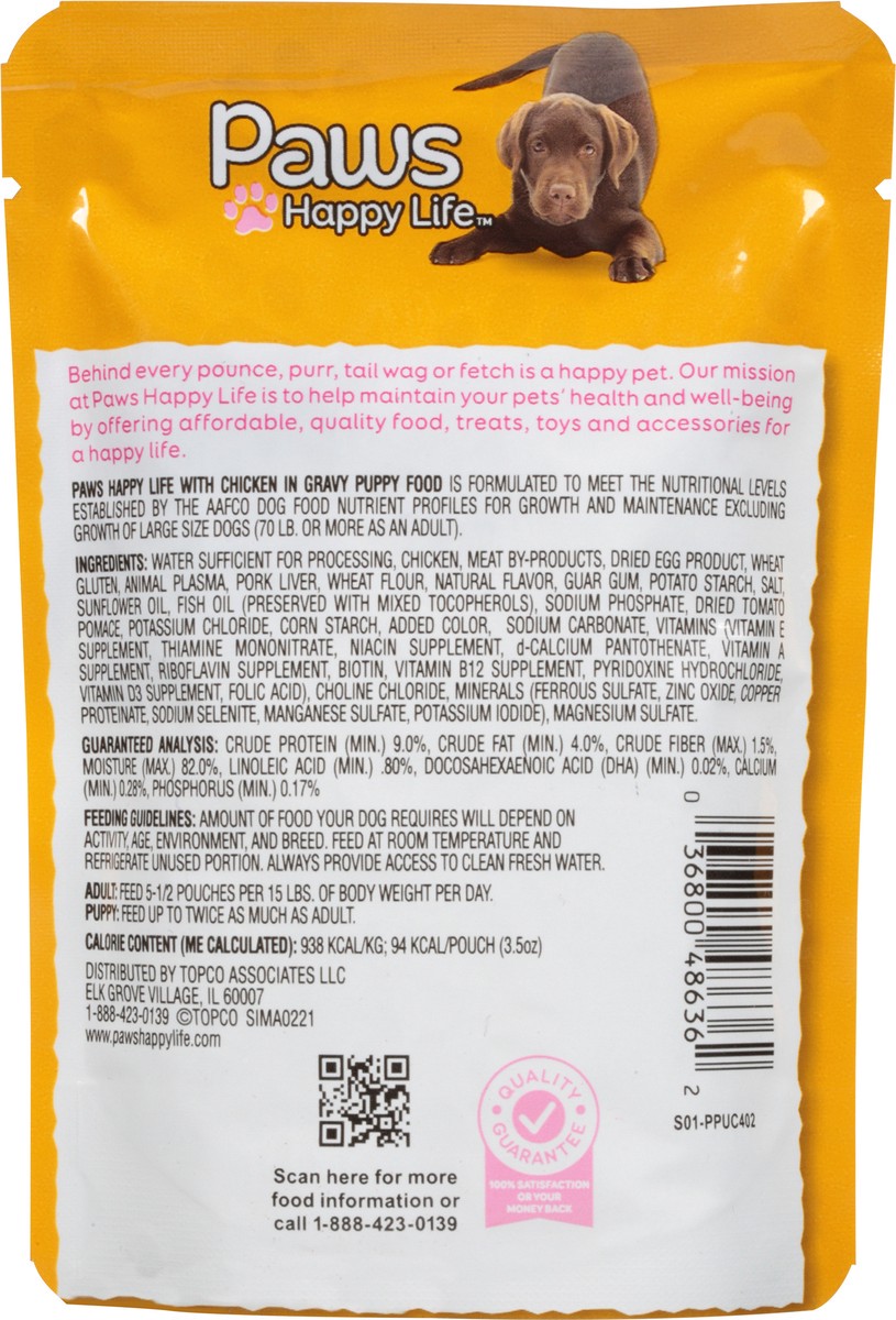 slide 2 of 17, Paws Happy Life Puppy Food with Chicken in Gravy 3.5 oz, 3.5 oz