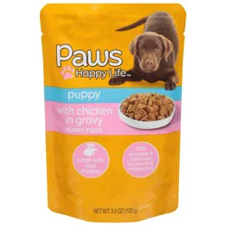 Paws Happy Life Puppy Food with Chicken in Gravy 3.5 oz