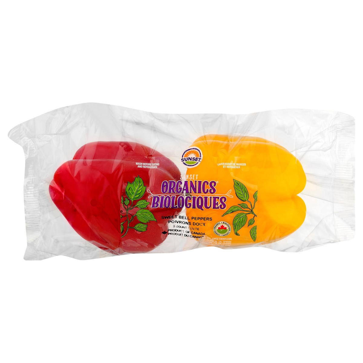 slide 1 of 4, SUNSET Organic Sweet Bell Peppers 2ct, 1 ct