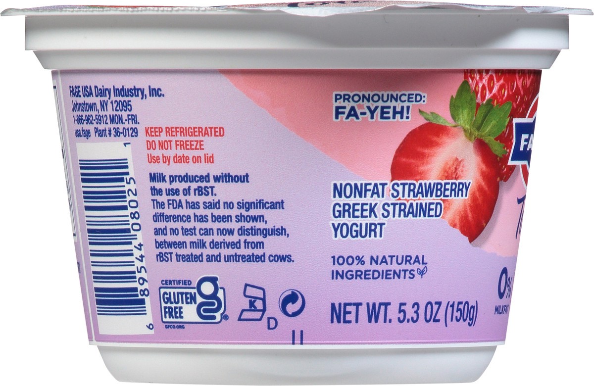 slide 11 of 13, Fage Strawberry Greek Yogurt Nonfat Blended, 5.3 oz