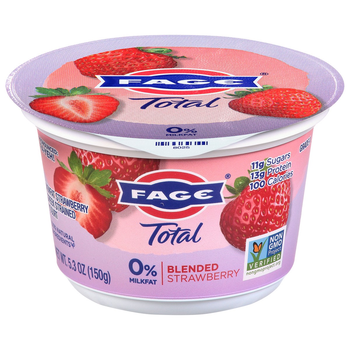 slide 4 of 13, Fage Strawberry Greek Yogurt Nonfat Blended, 5.3 oz