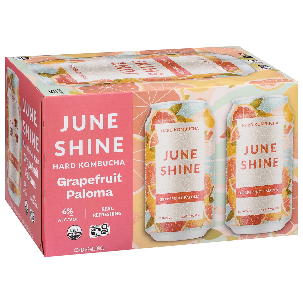 slide 2 of 13, JuneShine Grapefruit Paloma 6Pk Cans, 6 ct