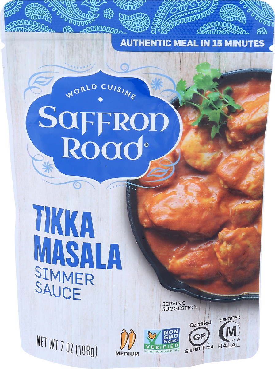 slide 2 of 5, Saffron Road Medium Tikka Masala Simmer Sauce 7 oz, 7 oz