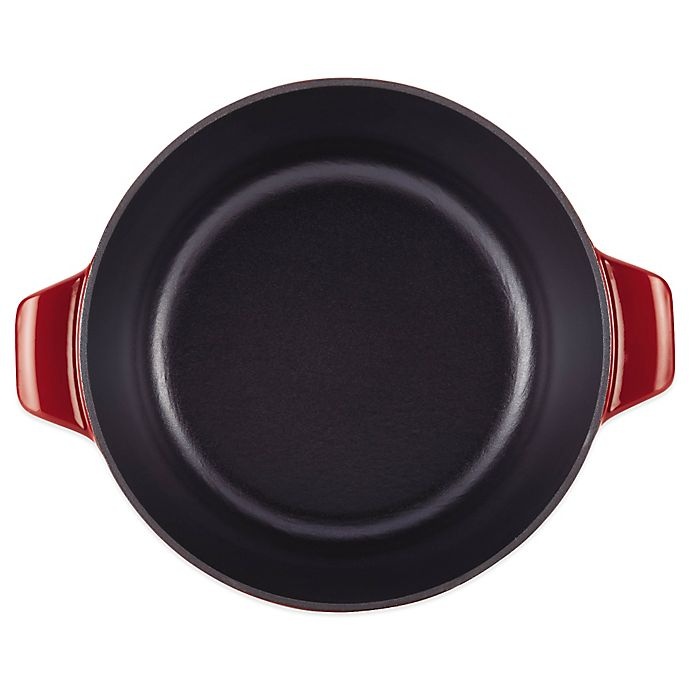 slide 2 of 5, Anolon Vesta Cast Iron Round Covered Casserole - Red, 5 qt