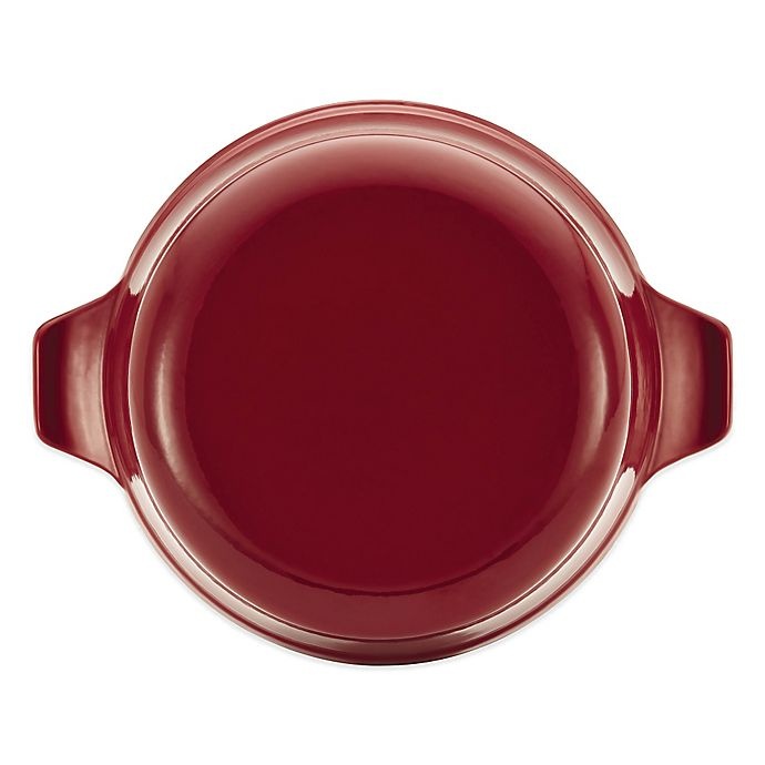 slide 3 of 5, Anolon Vesta Cast Iron Round Covered Casserole - Red, 5 qt