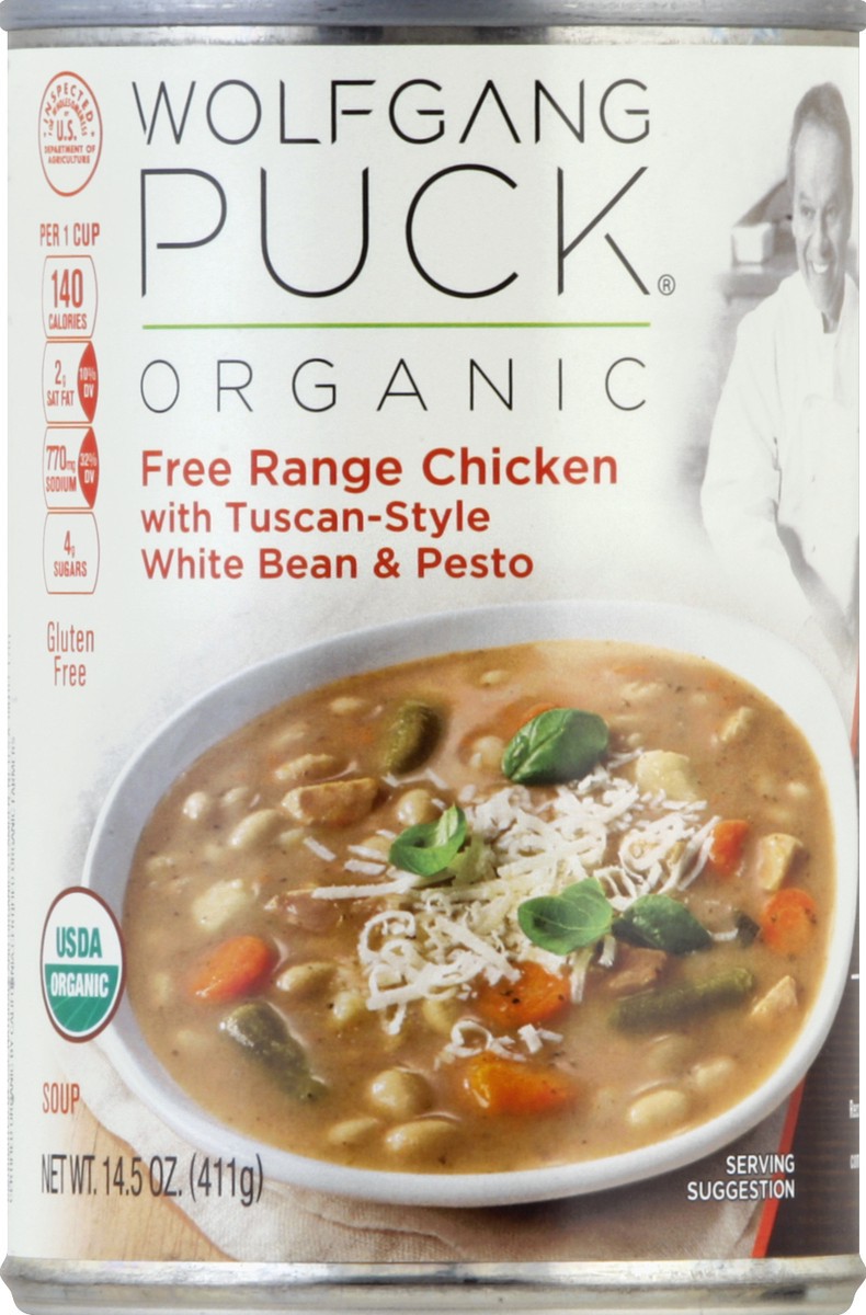 slide 2 of 2, Wolfgang Puck Organic Free Range Chicken with Tuscan-Style White Bean & Pesto Soup, 14.5 oz., 14.5 oz