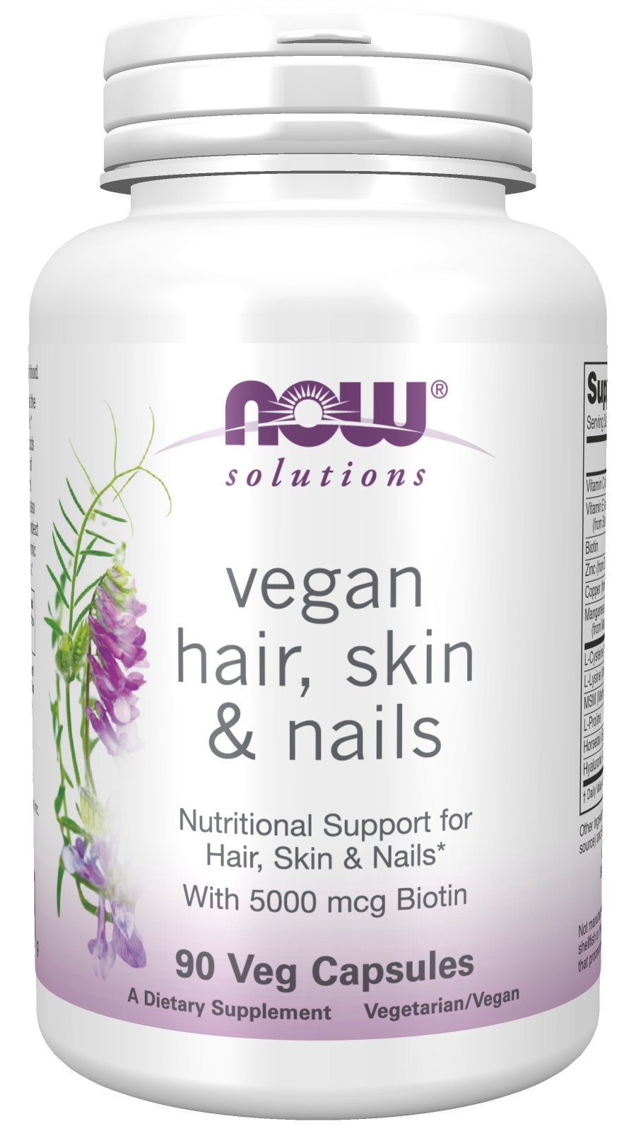 slide 1 of 5, NOW Solutions Hair, Skin & Nails, Vegan - 90 Veg Capsules, 90 ct