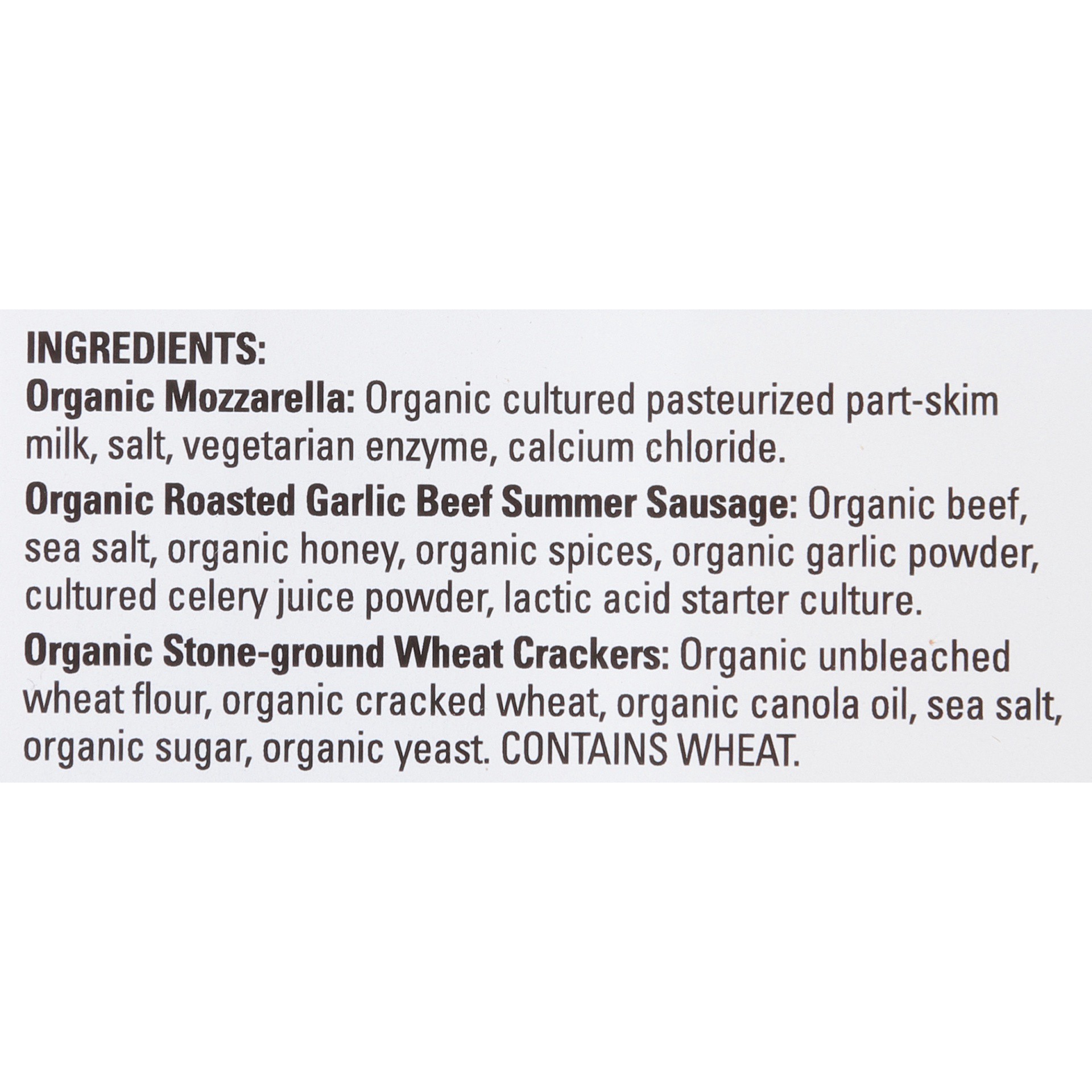 slide 6 of 6, Organic Valley Snack Kit Mozzarella Cheese & Roasted Garlic Beef Summer Sausage, 2.36 oz