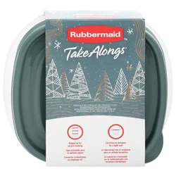 Rubbermaid Take-Along Holiday Square Containers With Blue Spruce Lids