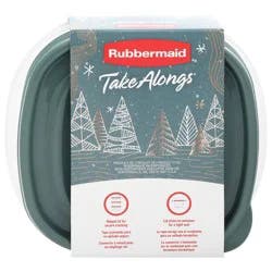 Rubbermaid Take-Along Holiday Square Containers With Blue Spruce Lids