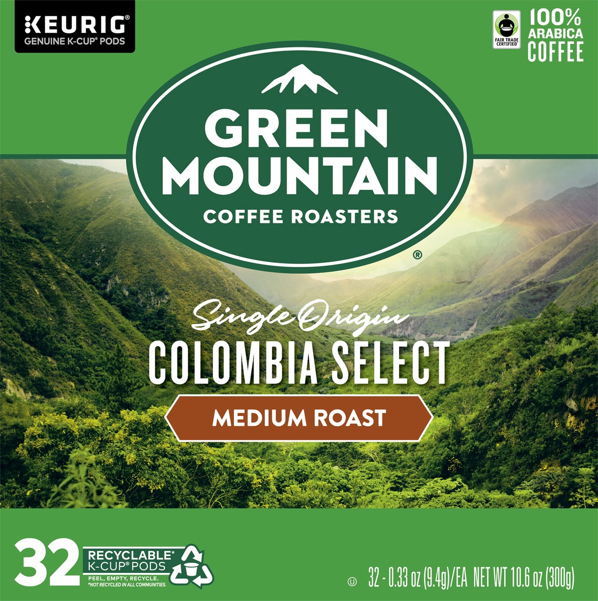 slide 5 of 8, Green Mountain Coffee Roasters Colombia Select Coffee, Keurig Single-Serve K-Cup pods, Medium Roast, 32 Count, 32 ct