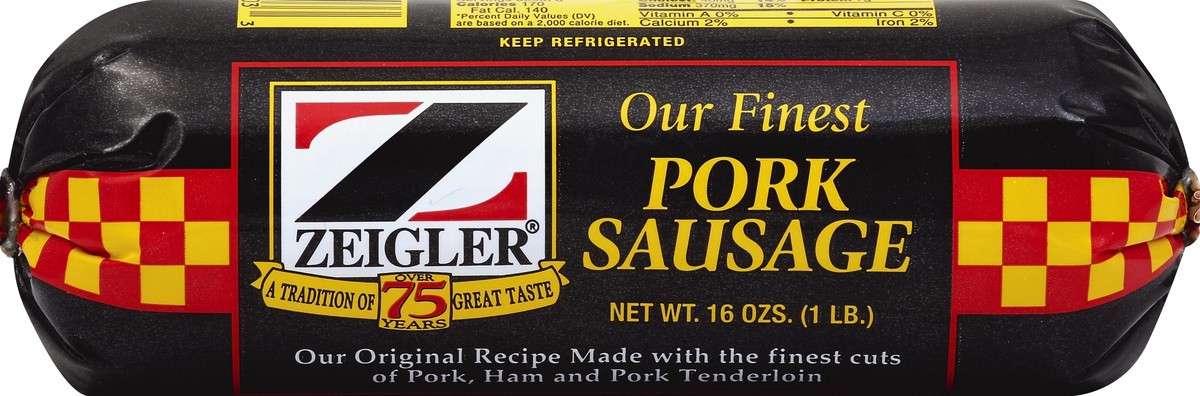 slide 5 of 5, Zeigler Pork Sausage 16 oz, 16 oz