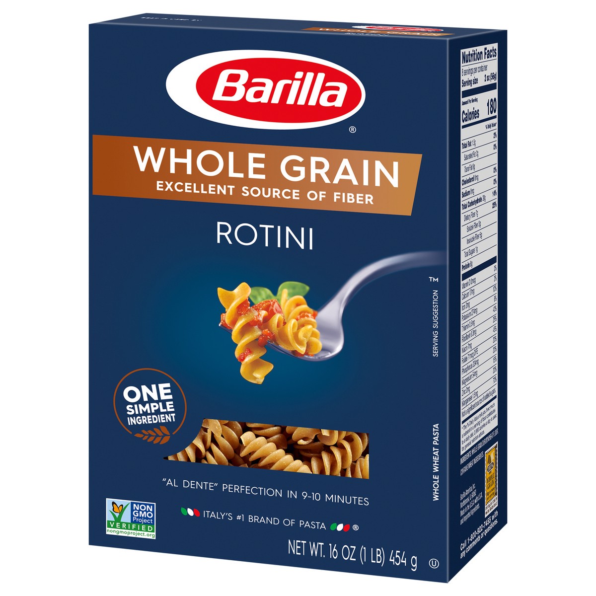 slide 3 of 9, Barilla Whole Grain Rotini Pasta, 13.25 oz