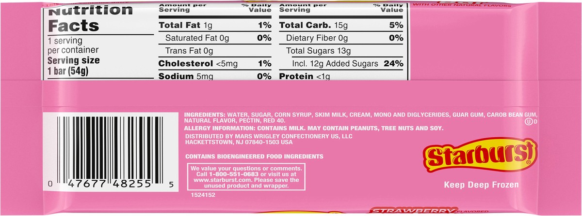 slide 7 of 9, Starburst Frozen Sorbet Bar 2.6oz 77 g, 2.6 fl oz