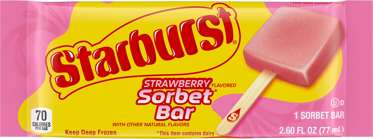 slide 4 of 9, Starburst Frozen Sorbet Bar 2.6oz 77 g, 2.6 fl oz