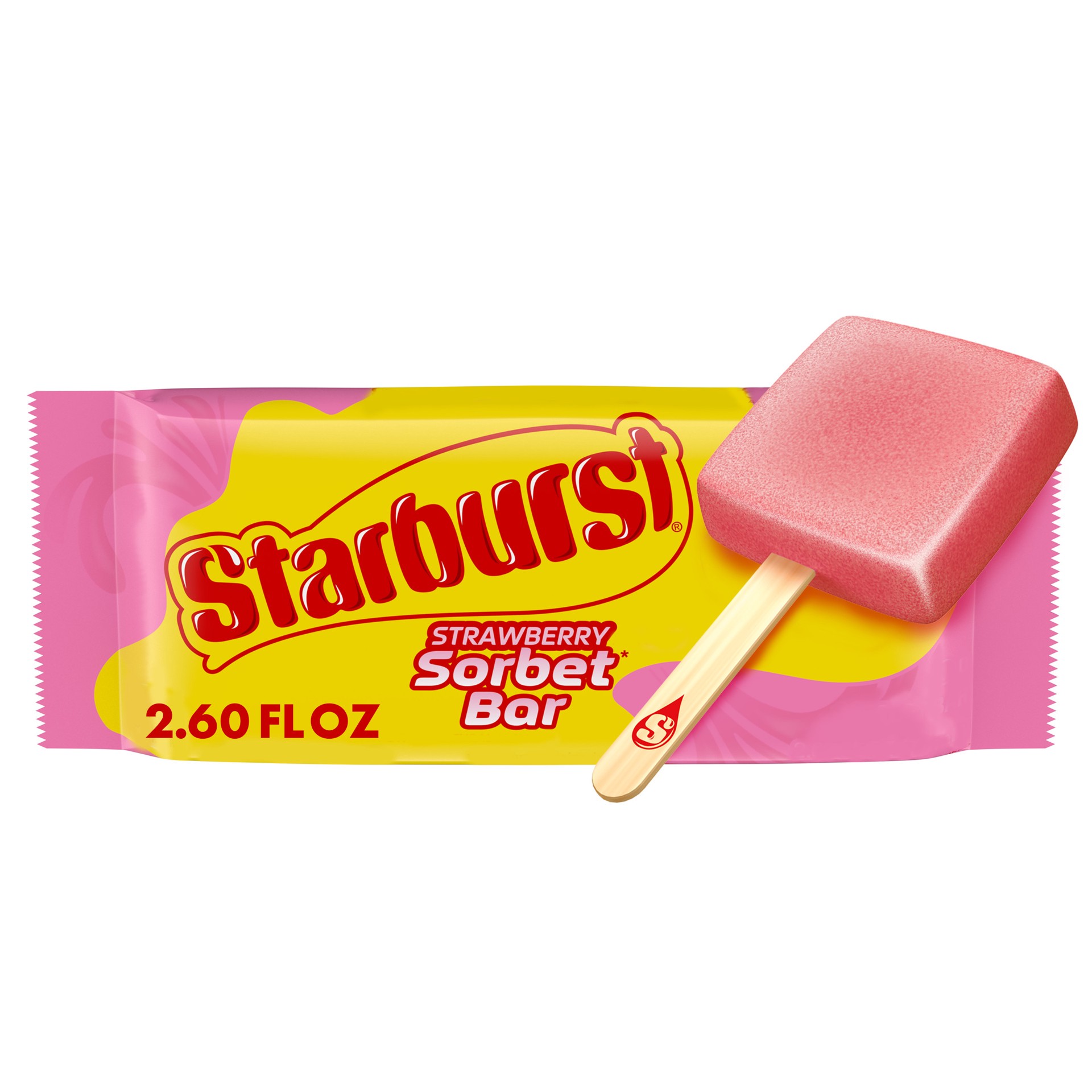 slide 1 of 9, STARBURST Strawberry Sorbet Ice Cream Bar, 2.6 Oz, 2.60 fl oz