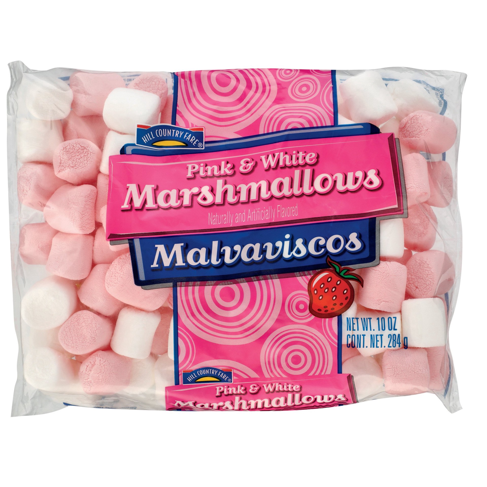 slide 1 of 1, Hill Country Fare Pink and White Marshmallows, 10 oz