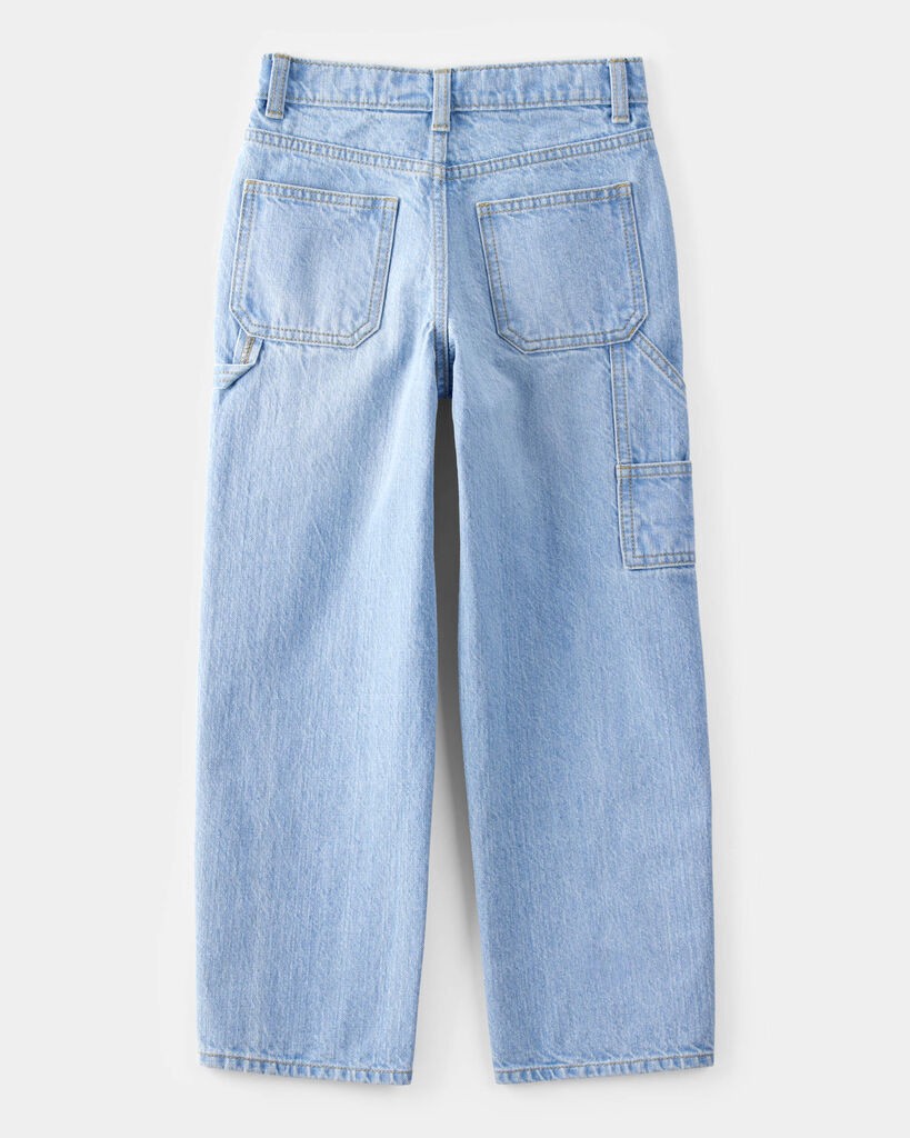 slide 2 of 3, Oshkosh Kid Baggy Iconic Denim Cargo Pants - Faded Wash Faded Medium Ozone Wash 7, 1 ct