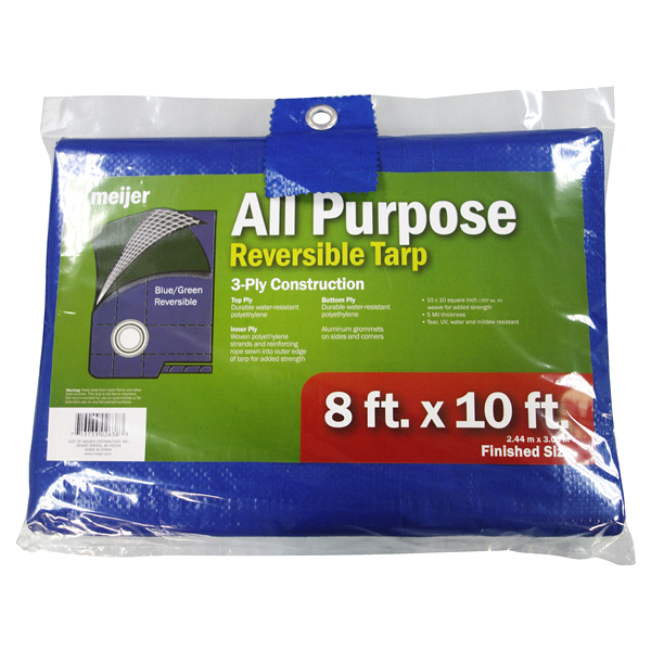 slide 1 of 1, Meijer All Purpose 8' x 10' Reversible Tarp, 8 ft x 10 ft