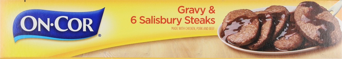 slide 9 of 9, On-Cor Gravy & 6 Salisbury Steaks Gravy, 28 oz
