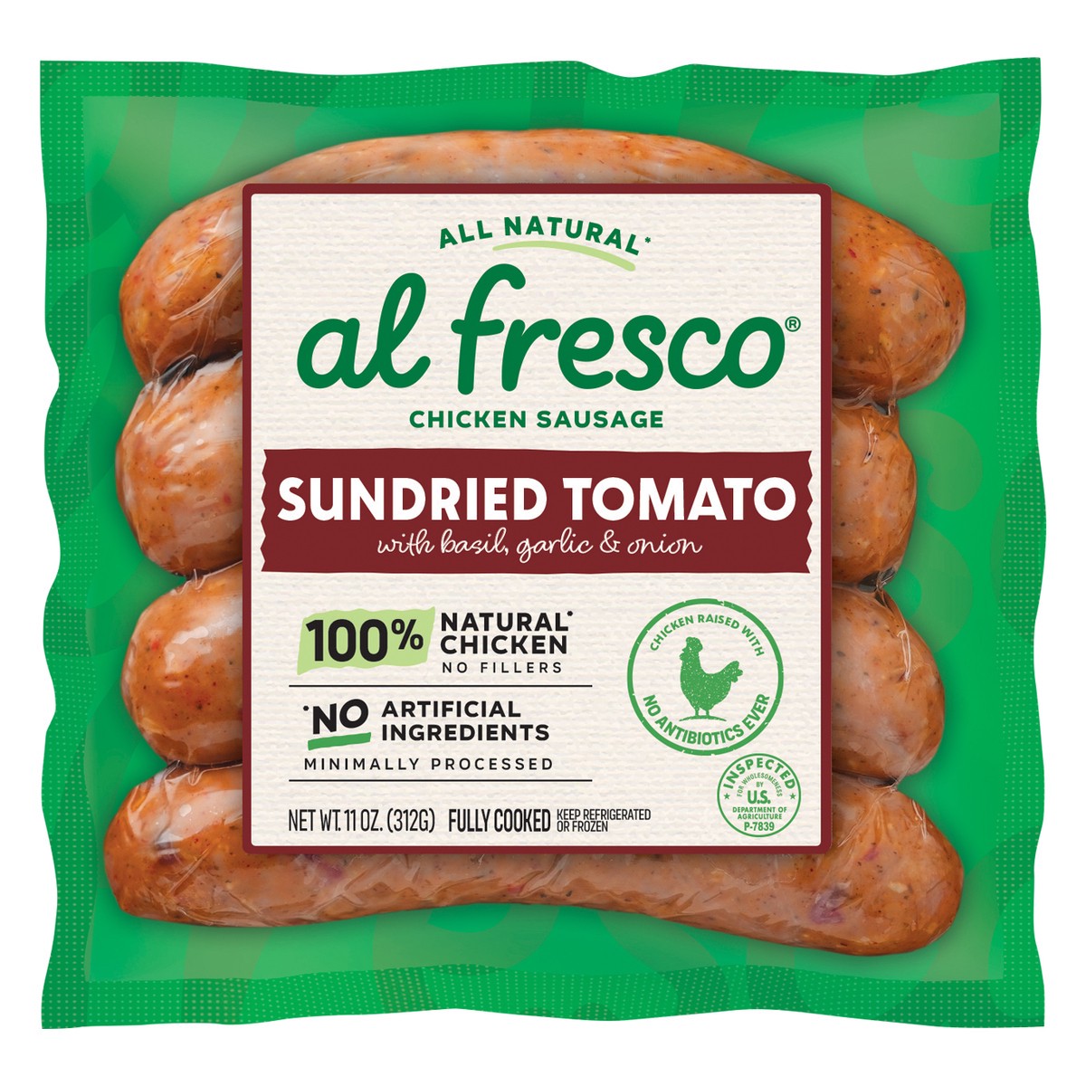 slide 1 of 9, Al Fresco Sundried Tomato Chicken Sausage 11 oz, 11 oz