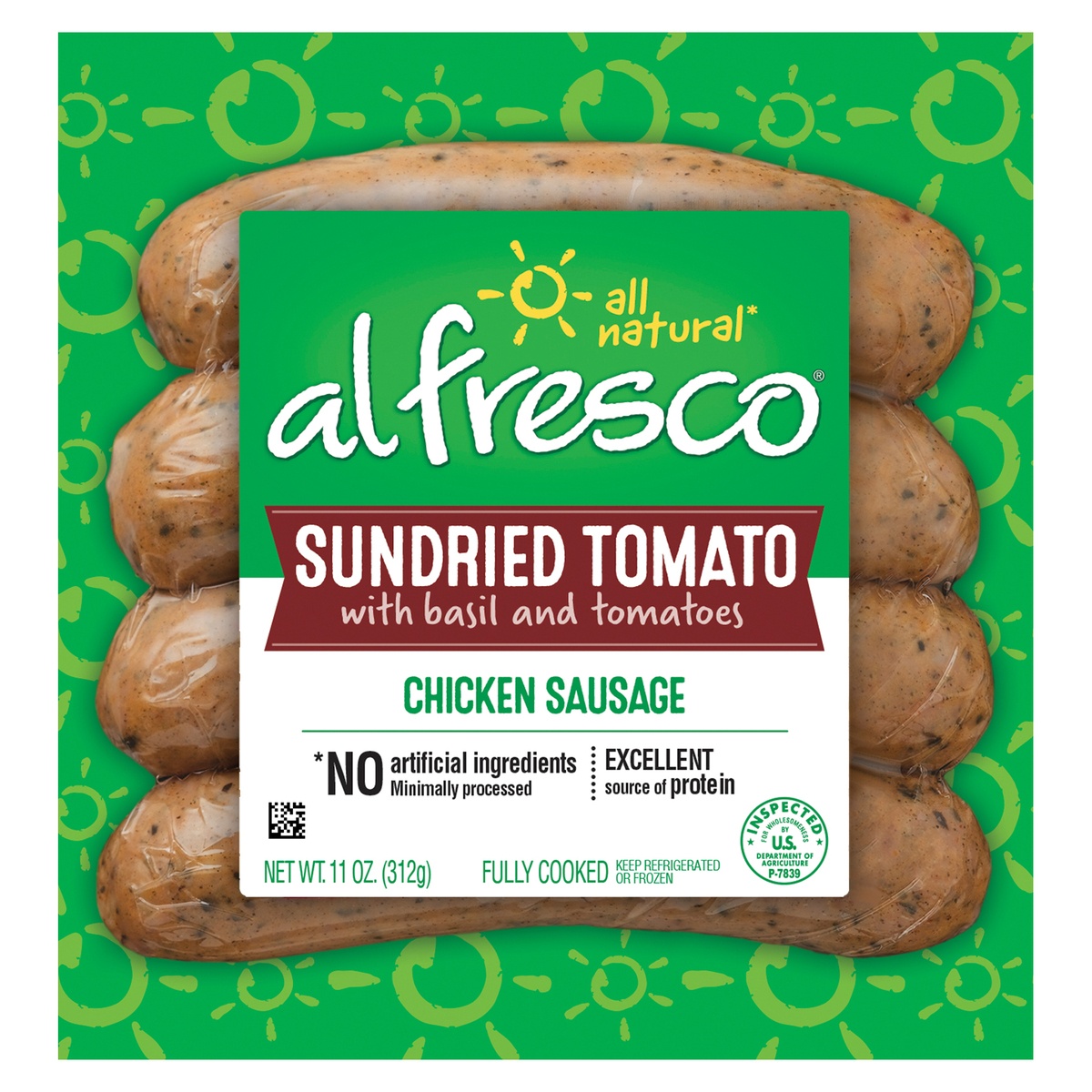 slide 1 of 11, Al Fresco Sundried Tomato Chicken Sausage, 11 oz