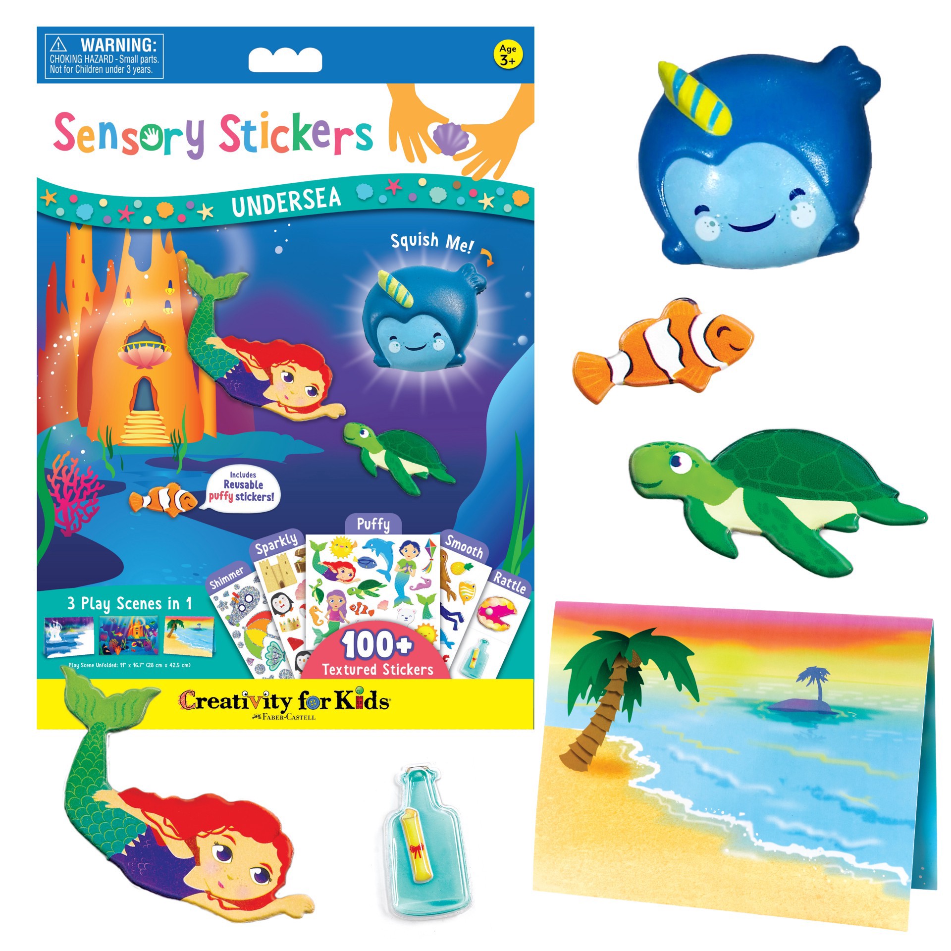 slide 11 of 11, Faber-Castell Creativity For Kids Undersea Sensory Stickers, 100 textured stickers