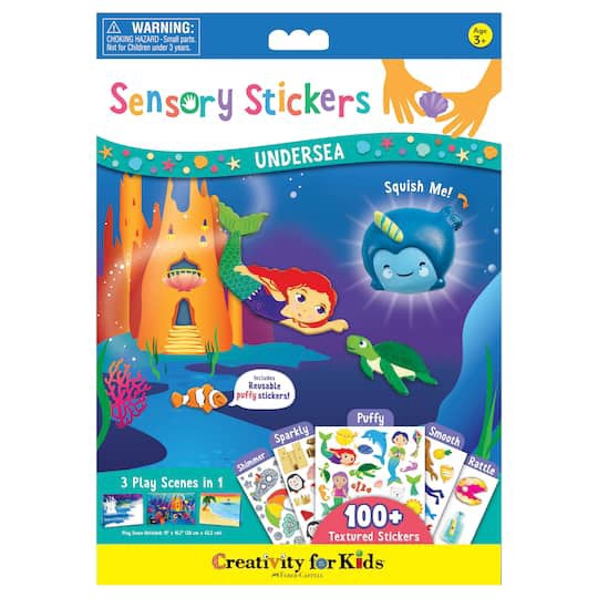 slide 1 of 11, Faber-Castell Creativity For Kids Undersea Sensory Stickers, 100 textured stickers