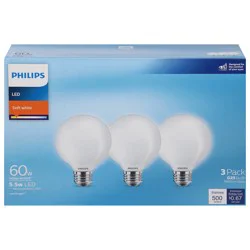 Philips 5.5 Watts Soft White LED Light Bulbs 3 ea