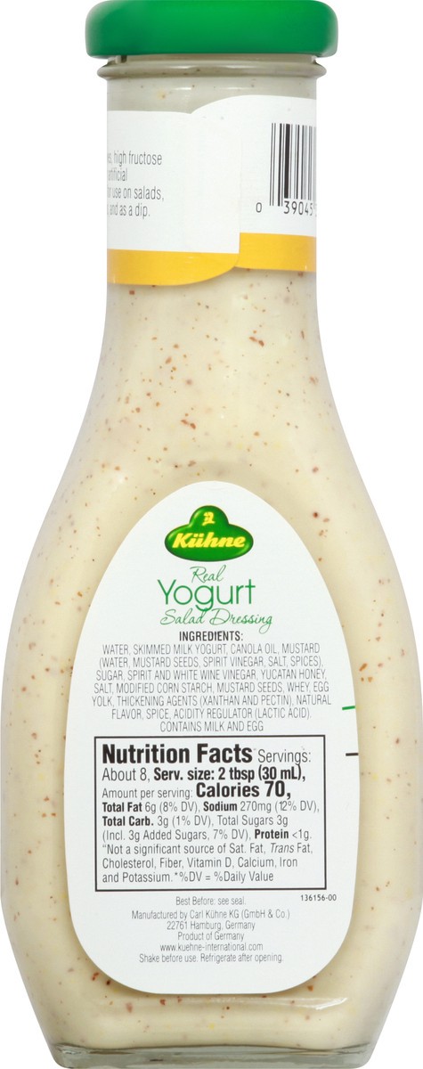 slide 8 of 10, Kuhne Real Yogurt Honey Mustard Salad Dressing 8.45 fl oz, 8.45 fl oz