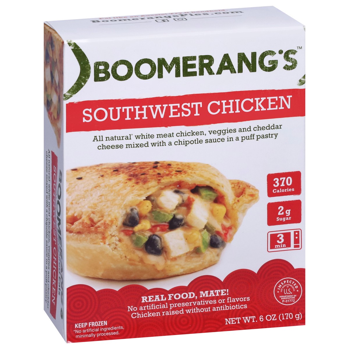 slide 4 of 9, Boomerang's Southwest Chicken Pastry 6 oz, 6 oz