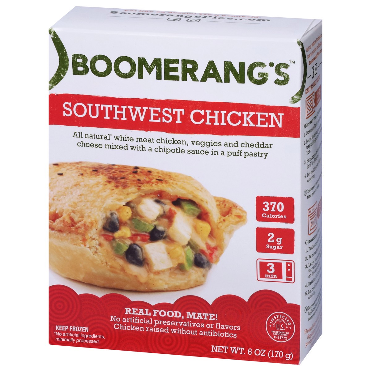 slide 7 of 9, Boomerang's Southwest Chicken Pastry 6 oz, 6 oz