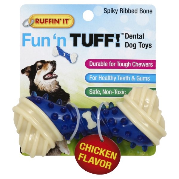 slide 1 of 1, Ruffin' It Mighty Tuff Spiky Ribbed Bone, 1 ct
