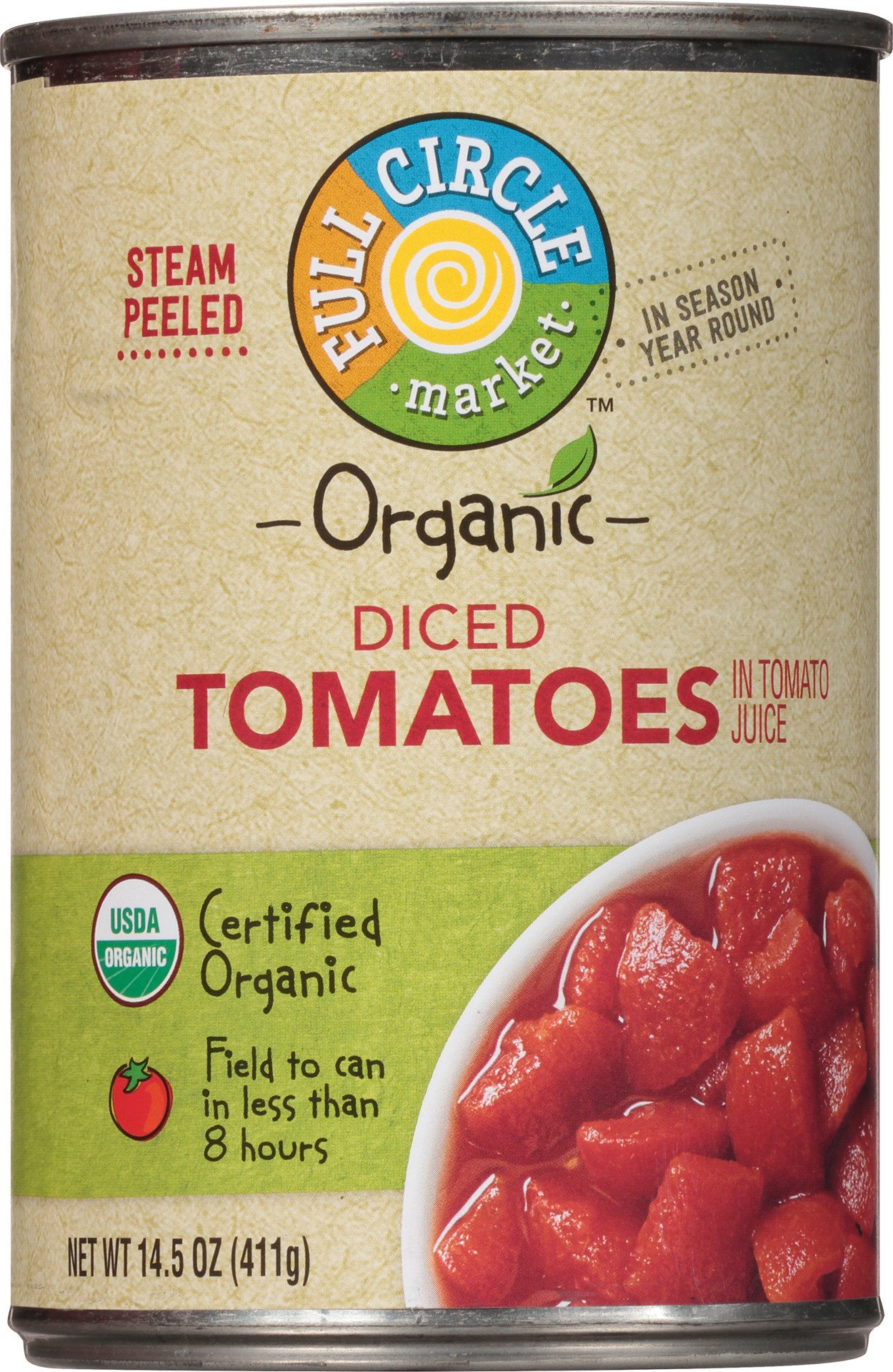 slide 1 of 6, Full Circle Market Organic Diced Tomatoes in Tomato Juice 14.5 oz, 14.5 oz